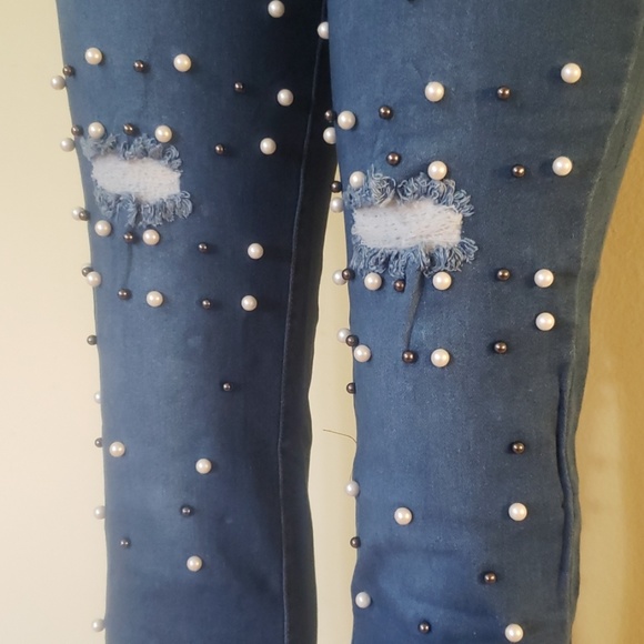 Dark Denim Ladies High Waisted Jeans S/M - Picture 5 of 5